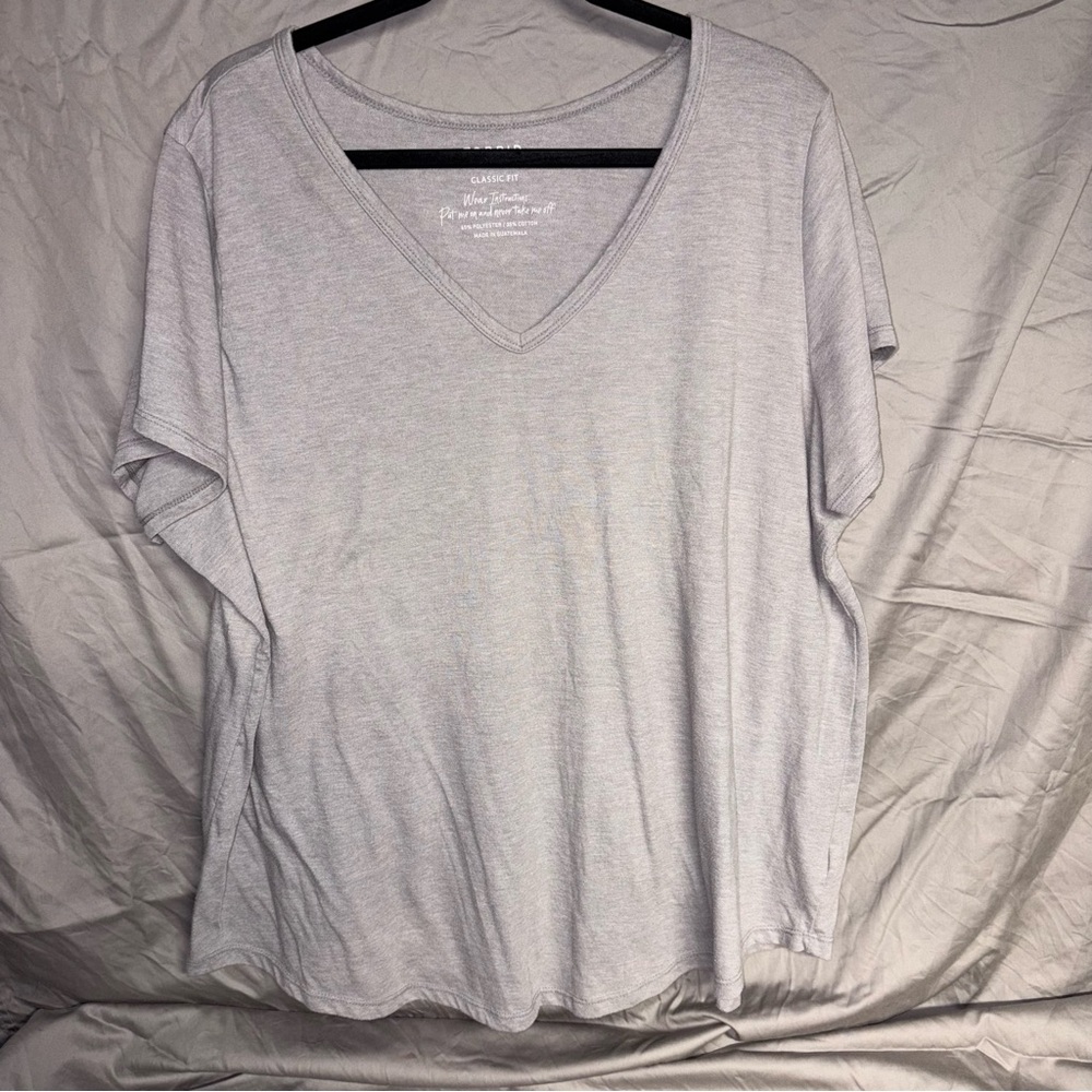 Torrid Classic Fit Gray V-Neck Tee